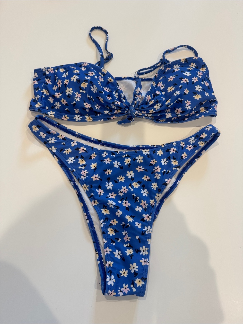 Blue Floral Two-Piece Bikini Set